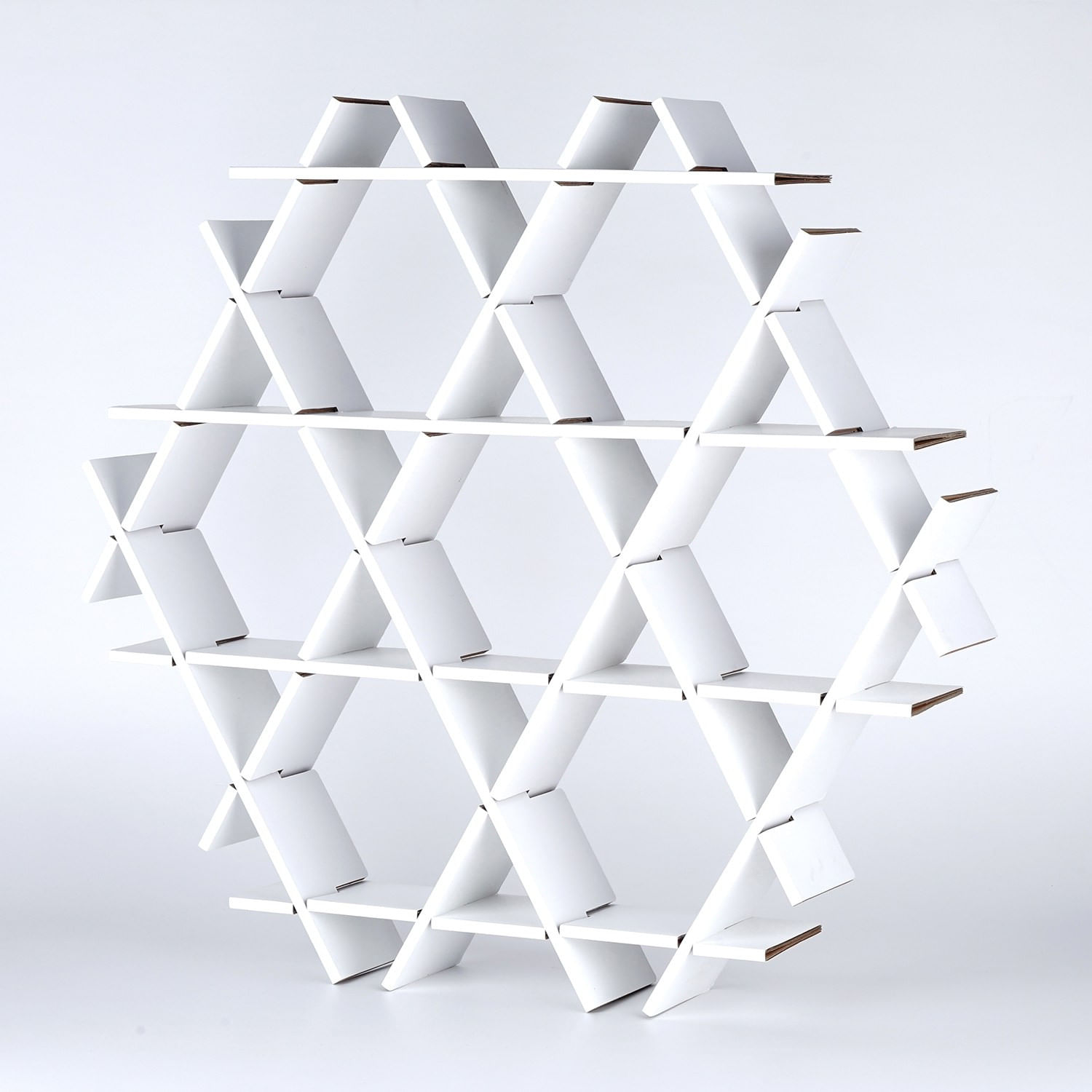 Etajera, Aberto Design, carton ondulat, alb, 70x67x11 cm - imagine 8